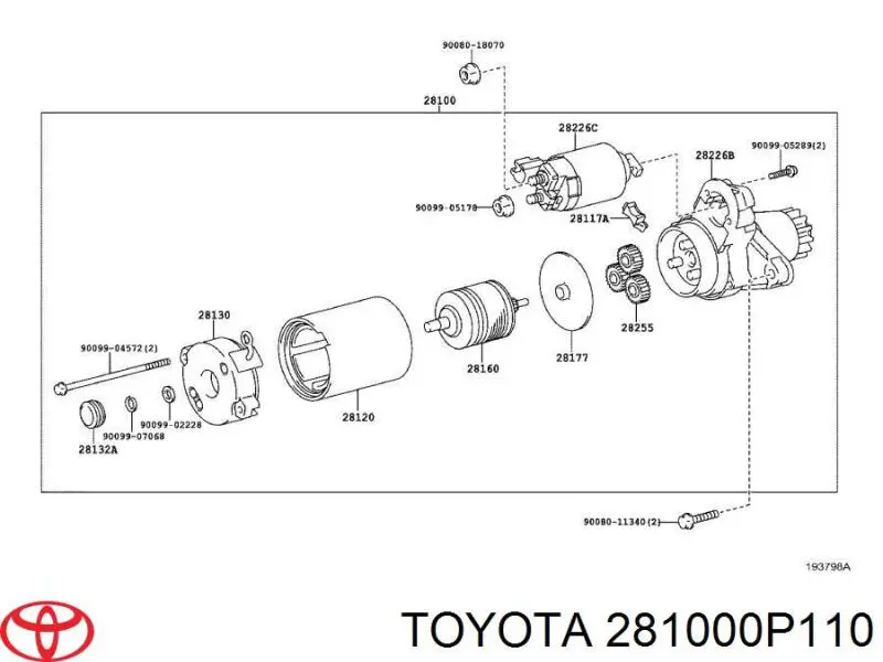 281000P110 Toyota Стартер автомобиля