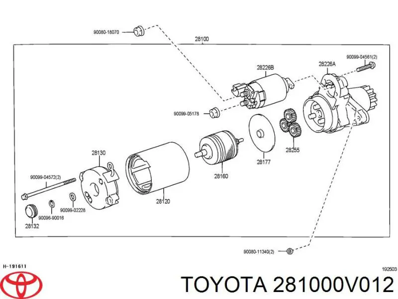 Купить 281000V012 Toyota Стартер