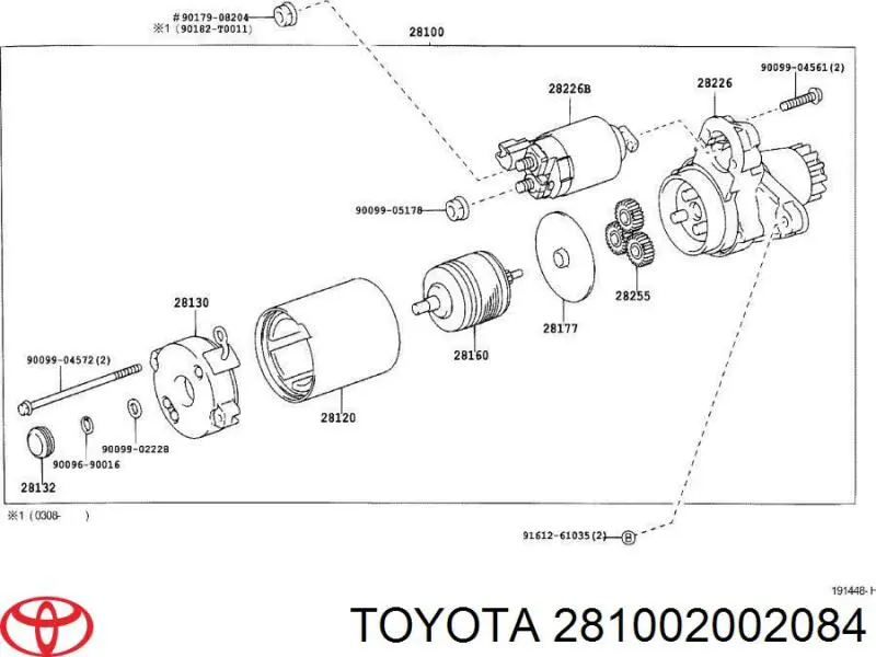 Стартер 281002002084 Toyota