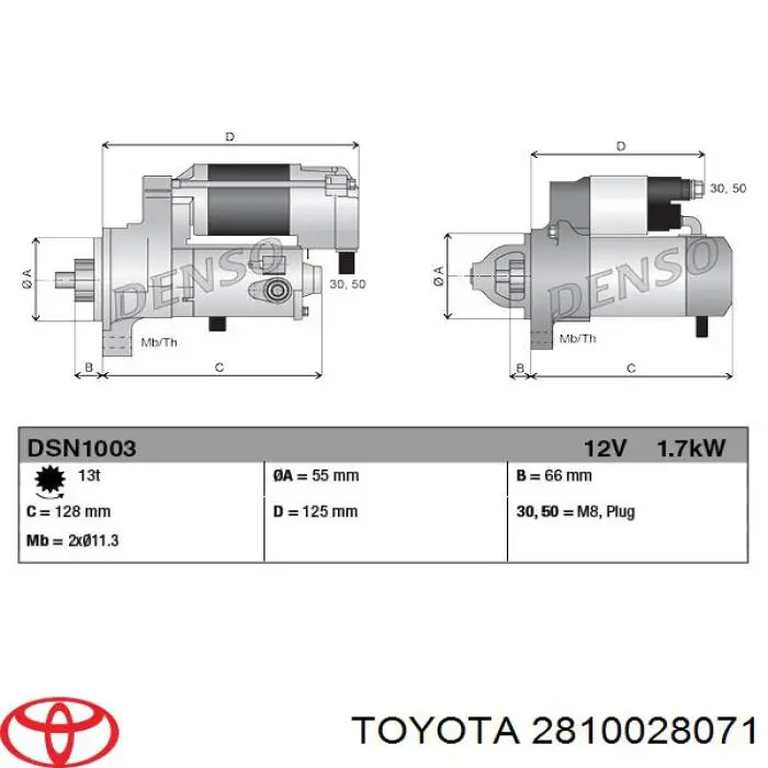 Стартер Toyota 2810028071 цена, от 62.08 USD