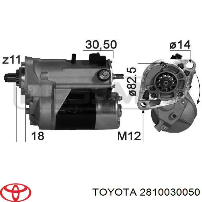 Купить 2810030050 Toyota Стартер