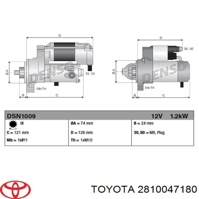 Купить 281000Y10184 Toyota Стартер
