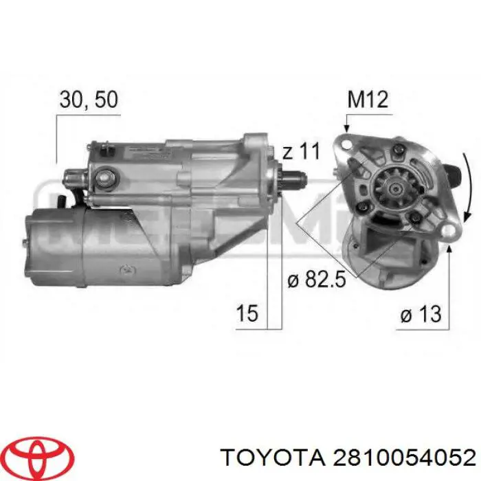 2810054052 Toyota Стартер автомобиля