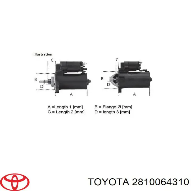 Стартер двигателя Toyota 2810064310