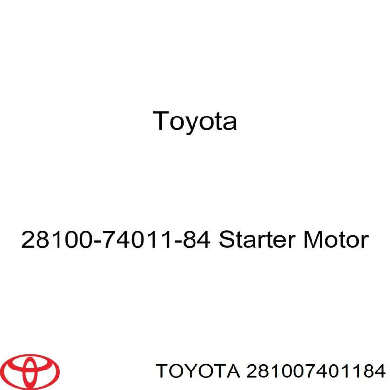 281007401184 Toyota стартер