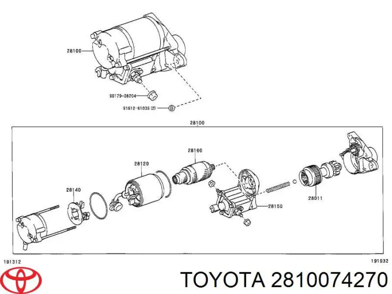 Motor de arranque 2810074270 Toyota