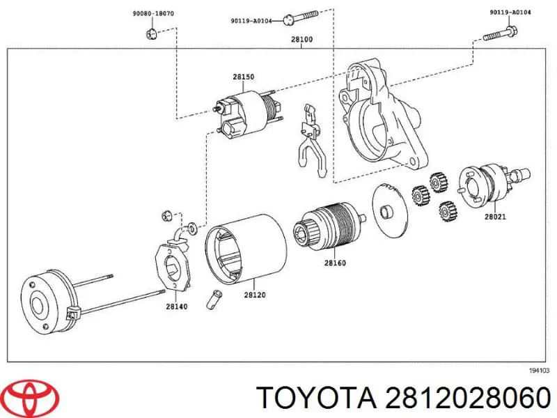 Купить 2812028060 Toyota Обмотка стартера, статор