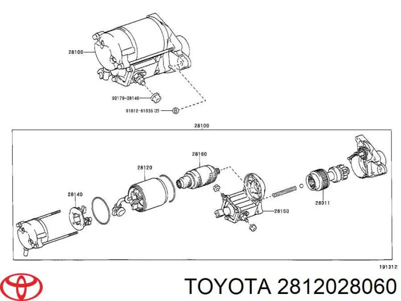 Обмотка стартера, статор Toyota 2812028060 цена, от 51.35 USD