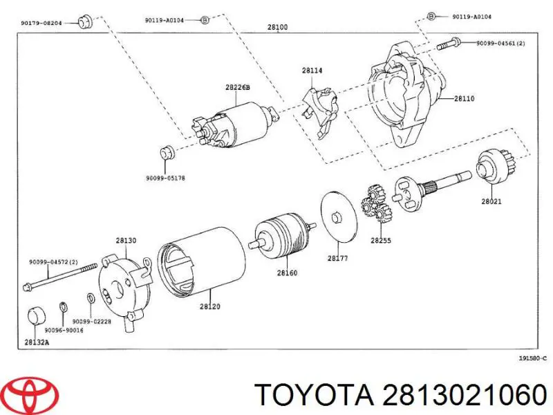 Щеткодержатель стартера Toyota 2813021060
