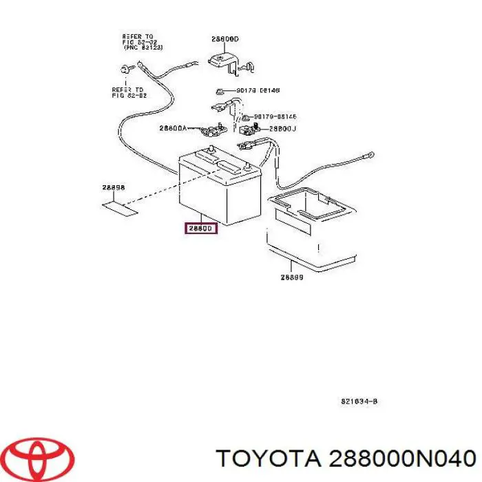 Аккумулятор Toyota 288000N040