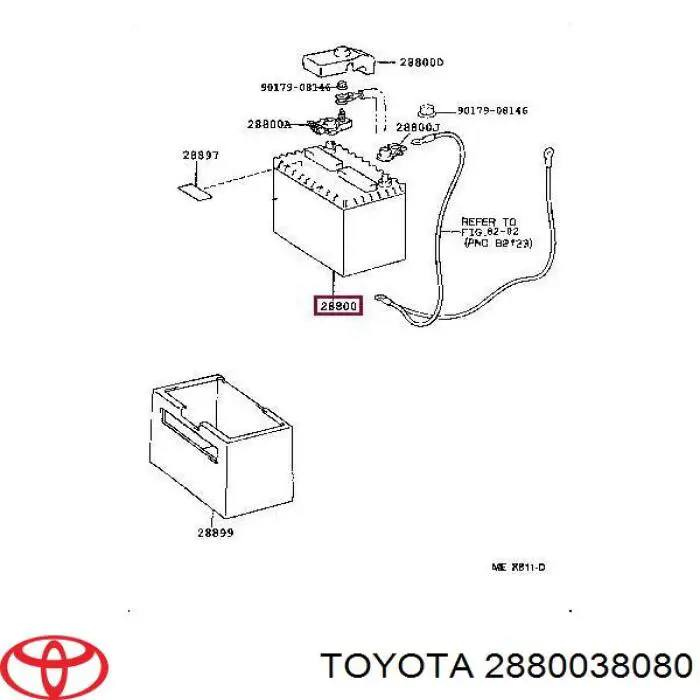 Аккумулятор автомобильный Toyota 2880038080 цена, от 1441.67 USD