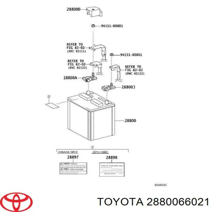 Аккумулятор Toyota 28800YZZHY