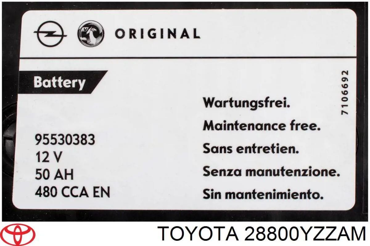 Купить Аккумулятор Toyota 44 А/ч (28800YZZAM)