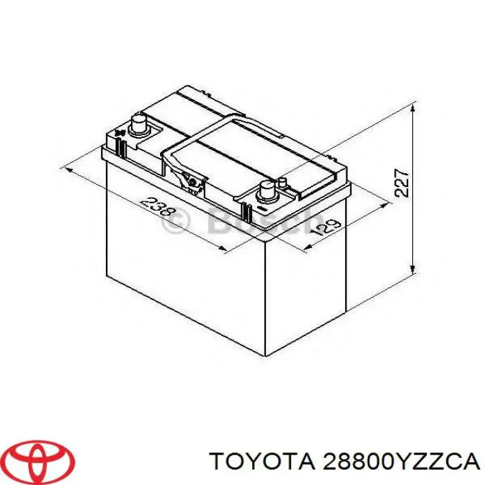 28800YZZCA Toyota bateria recarregável (pilha)