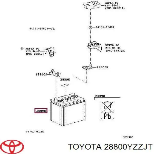 Batería de arranque 28800YZZJT Toyota