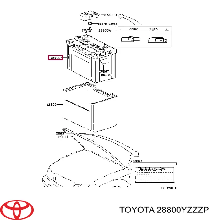 Купить 28800YZZZP Toyota Батарея аккумуляторная