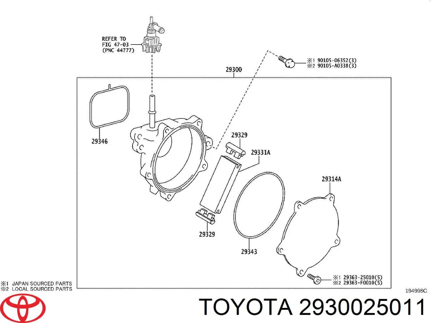  2930025011 Toyota