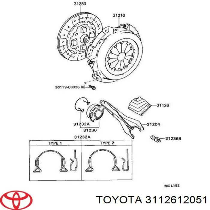Пыльник вилки сцепления на Toyota Corolla E8