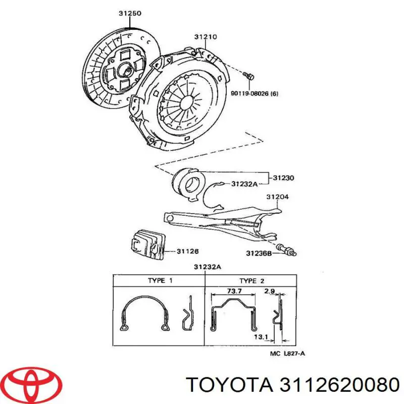 Пыльник вилки сцепления на Toyota Camry V10