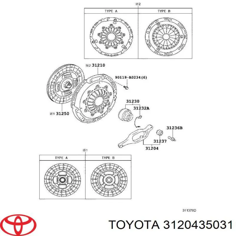 Купить 3120435030 Toyota Вилка сцепления