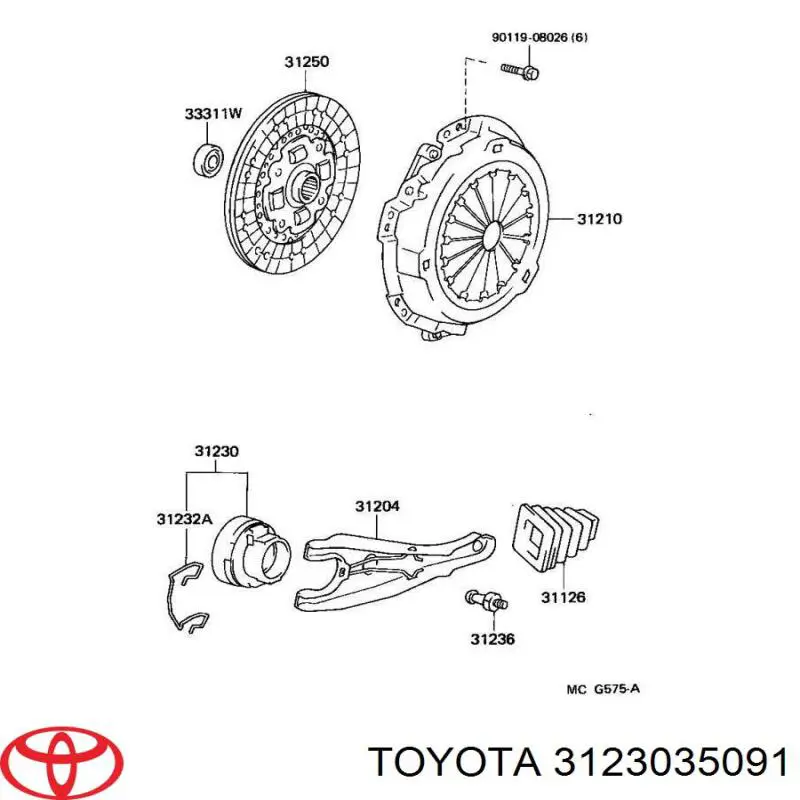 3123035091 Toyota выжимной подшипник