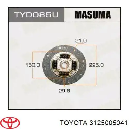 3125032052 Toyota Диск сцепления ведомый