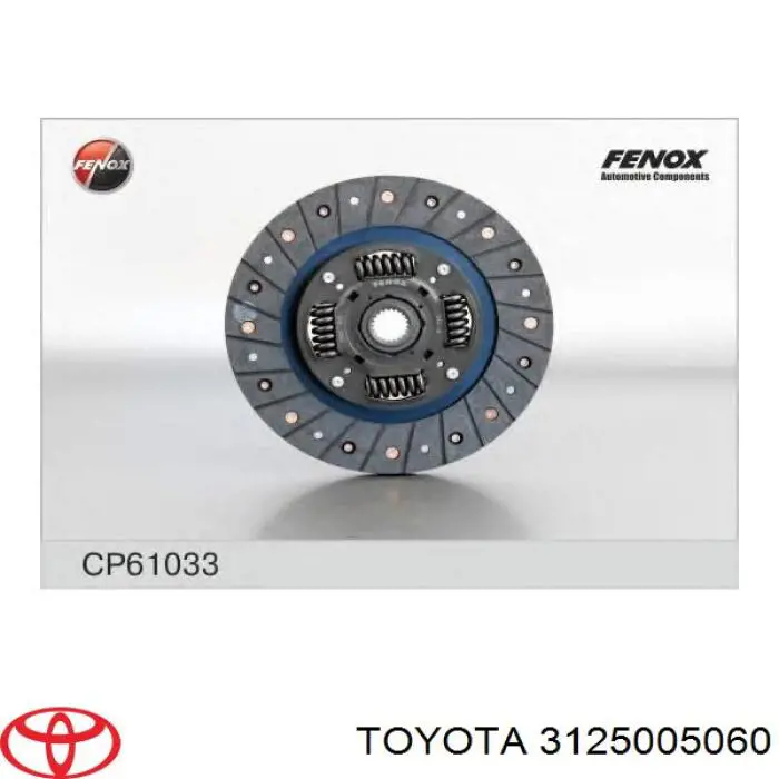 Disco de embrague 3125005060 Toyota