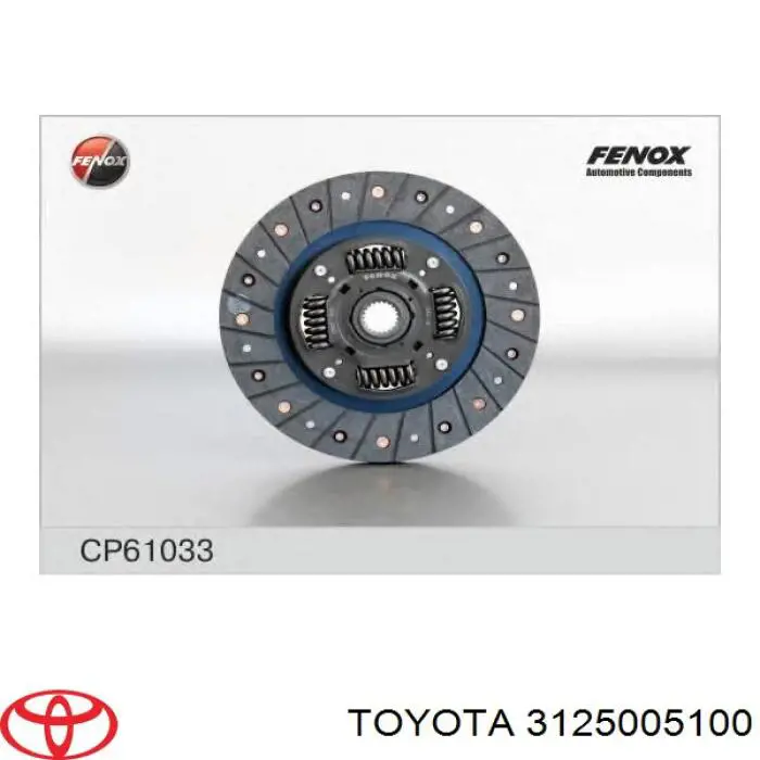 Disco de embrague 3125005100 Toyota