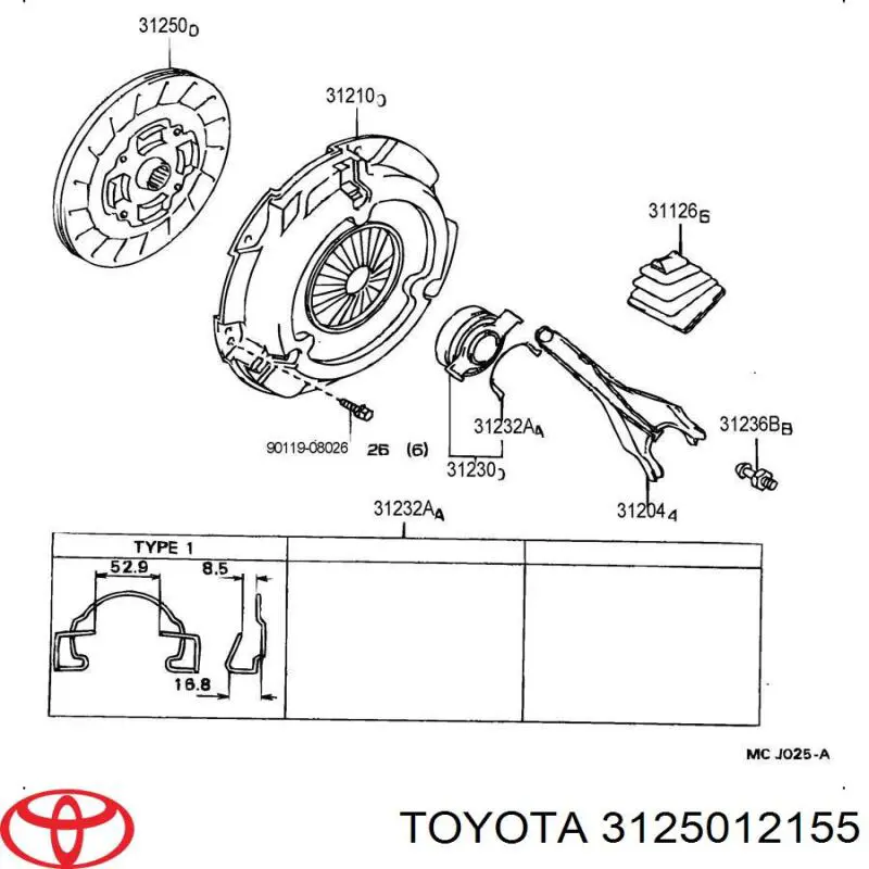Диск сцепления Toyota 3125012155 цена, от 35.47 USD