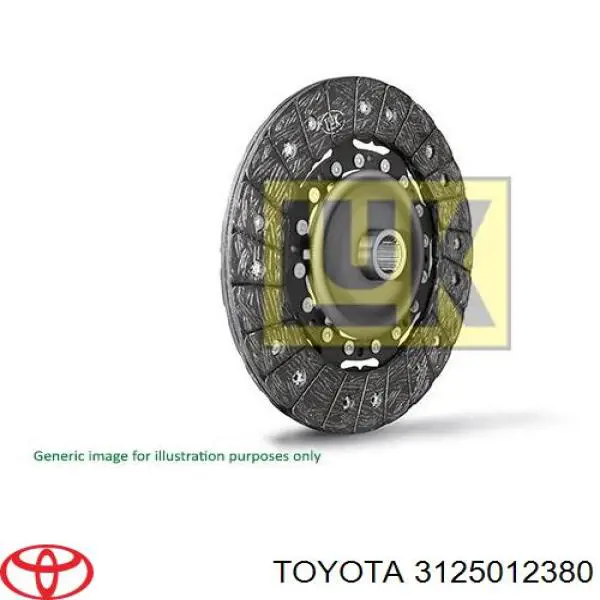 Disco de embrague 3125012380 Toyota