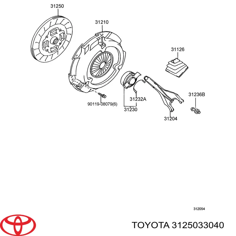 3125033040 Toyota диск сцепления