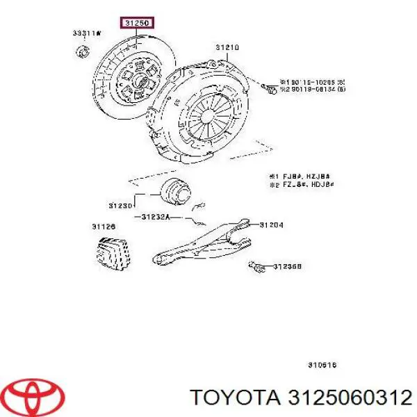 3125060312 Toyota disco de embraiagem