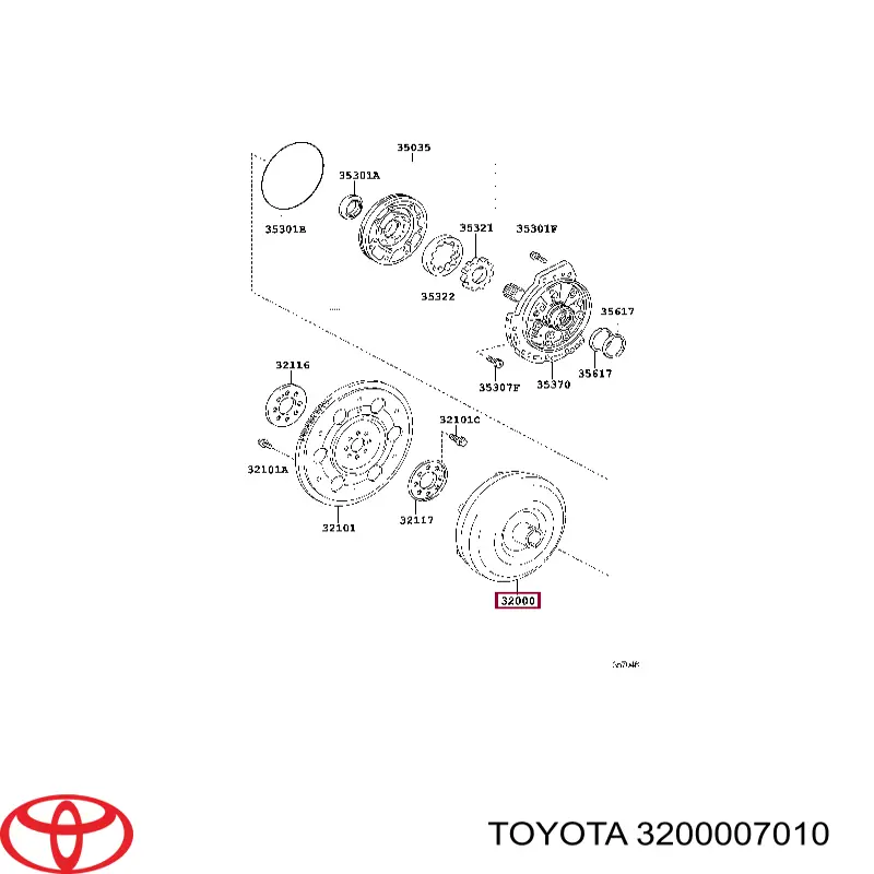 Гидротрансформатор АКПП Toyota 3200007010 цена, от 253.09 USD