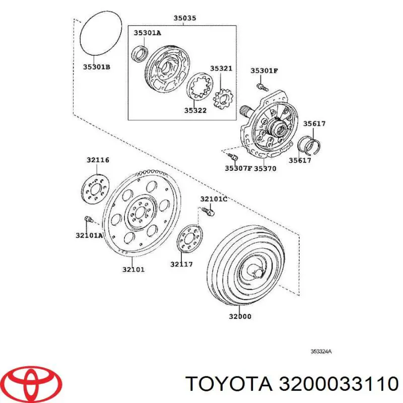 3200033110 Toyota Гидротрансформатор АКПП
