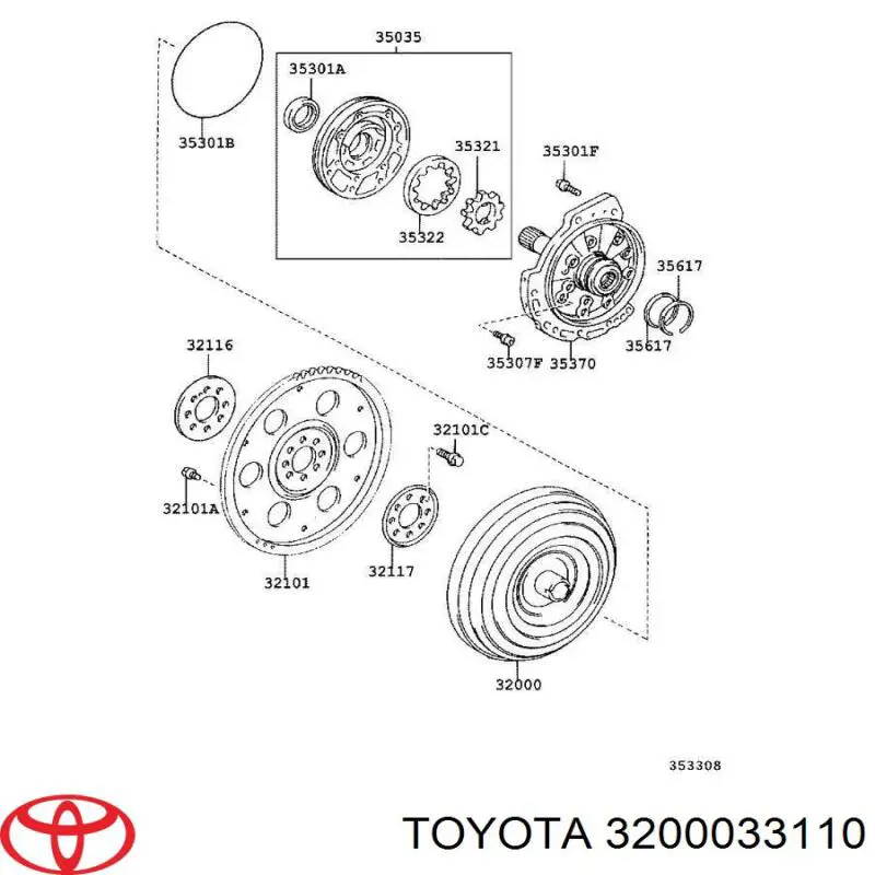 Передача гидромеханическая (ГМП) Toyota 3200033110 цена, от 180.54 USD