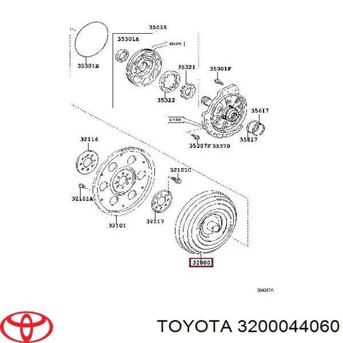3200044060 Toyota гидротрансформатор акпп