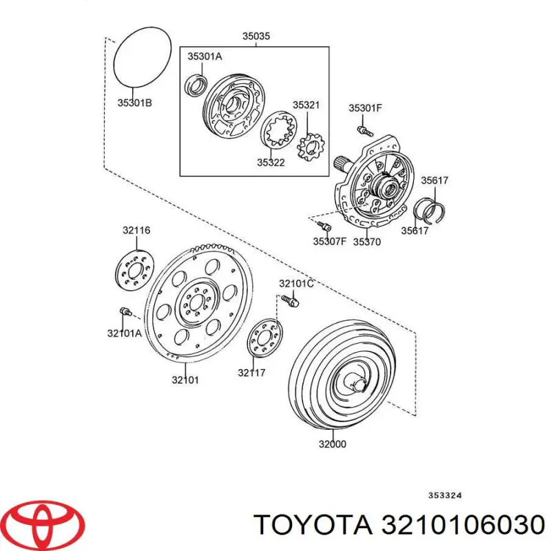 Ободок маховика на Toyota Camry VI V40