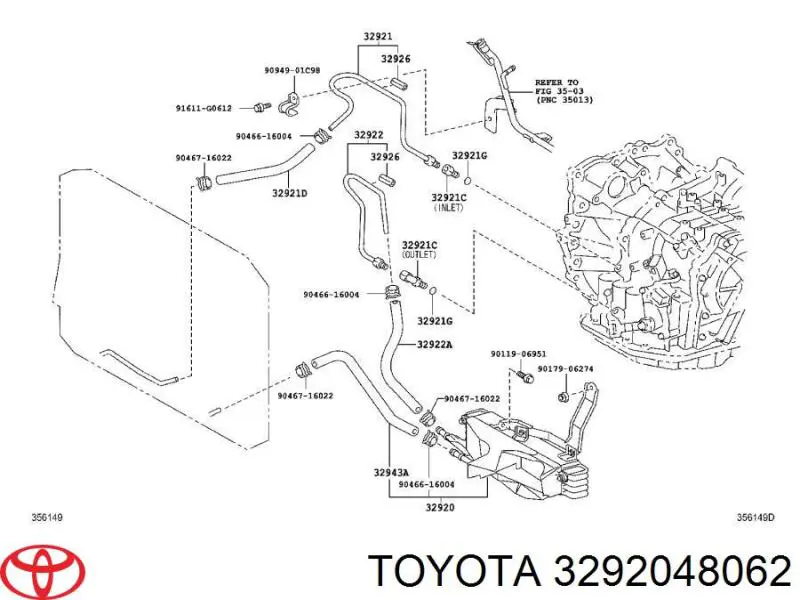 3292048062 Toyota radiador de esfriamento, caixa automática de mudança