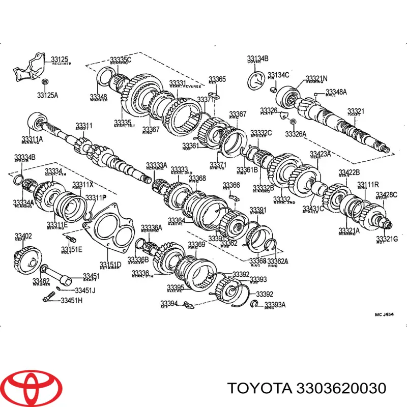 3303620030 Toyota шестерня 5-й передачи ведущая