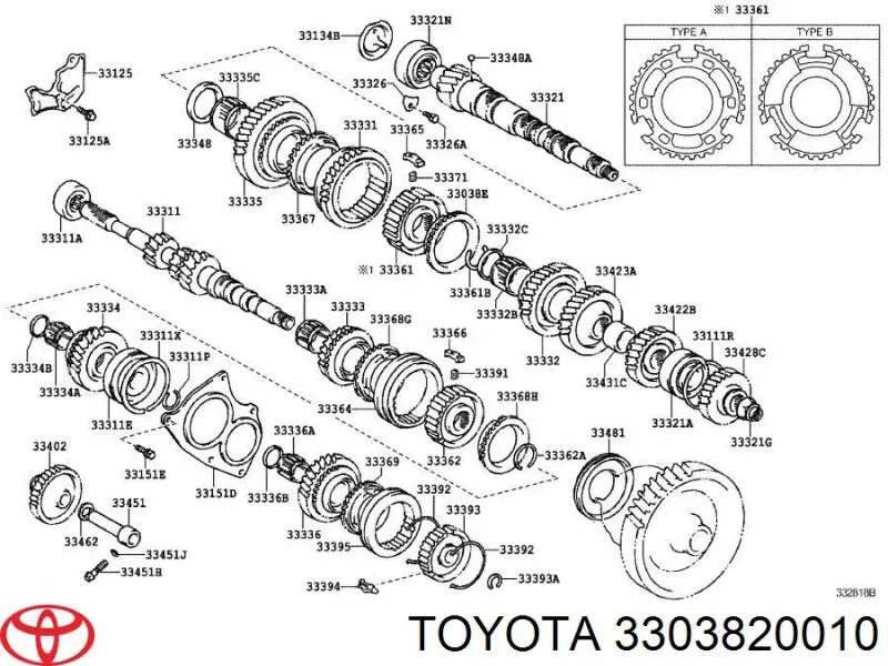 Кольцо синхронизатора Toyota 3303820010 цена, от 53.18 USD