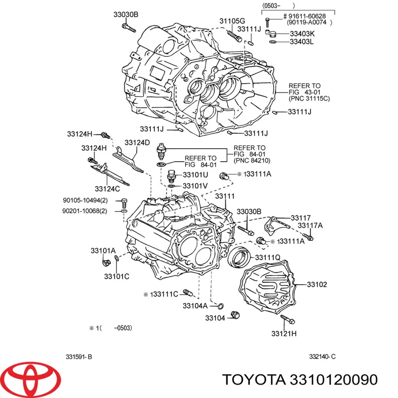 3310120090 Toyota Корпус коробки передач