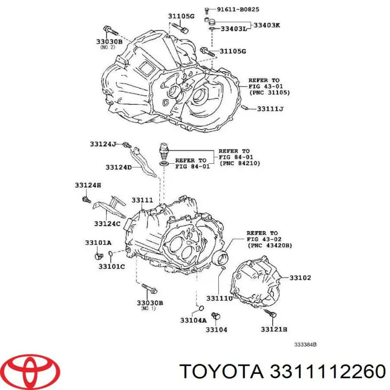 3311112260 Toyota Корпус коробки передач