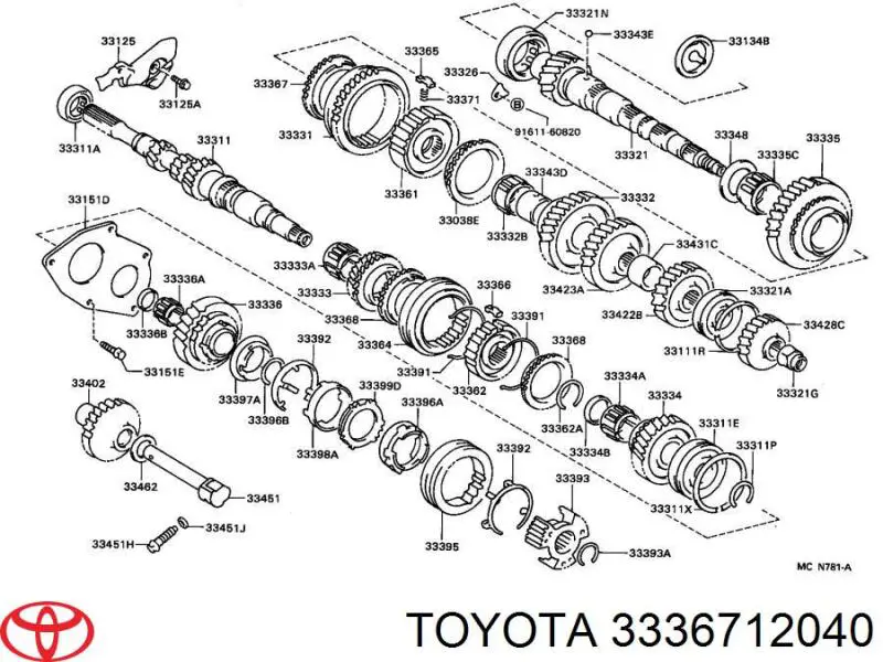 Купить 3336712040 Toyota Кольцо синхронизатора
