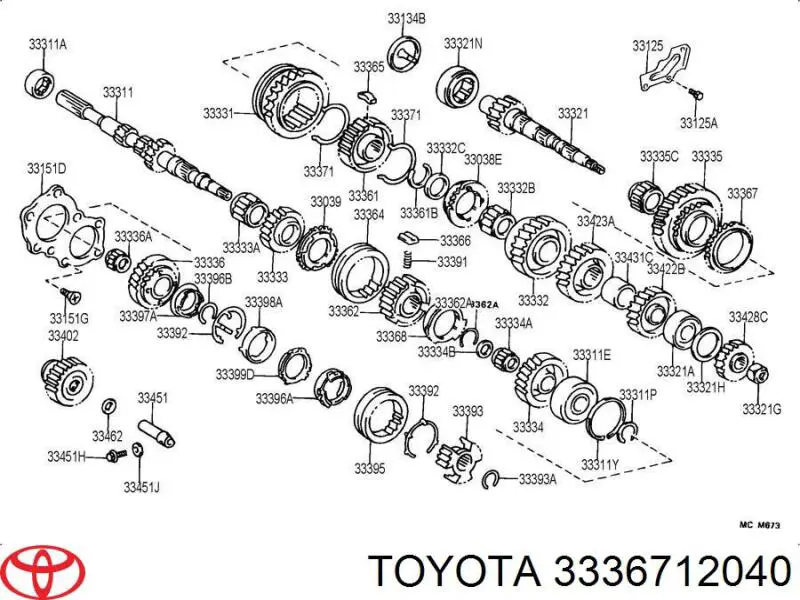 3336712040 Toyota кольцо синхронизатора