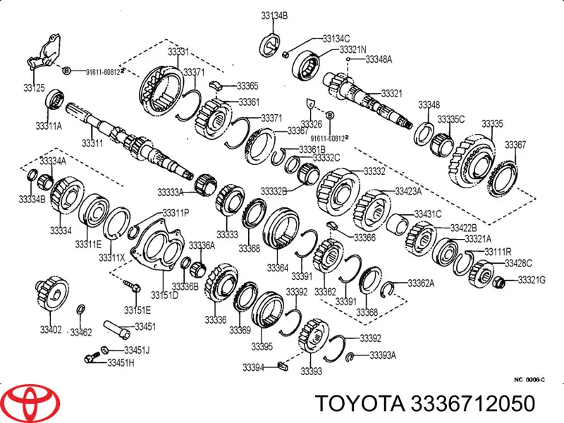 3336712050 Toyota Кольцо синхронизатора