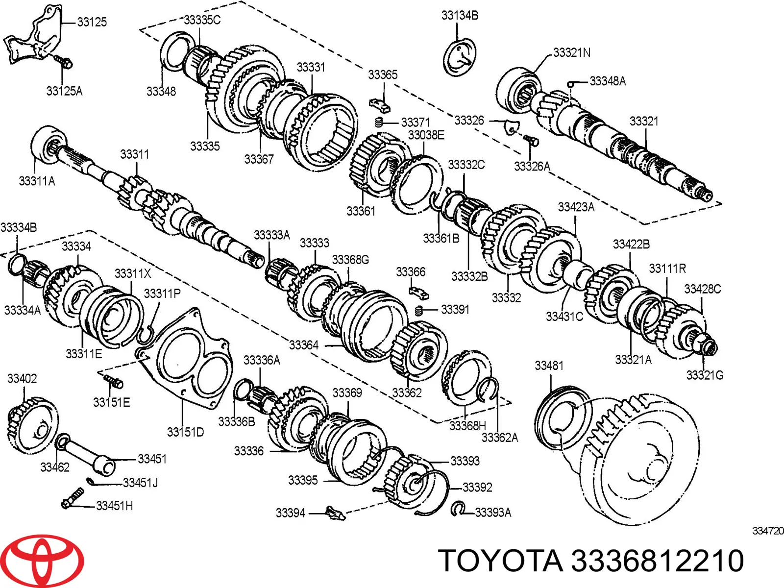 3336812210 Toyota anel de sincronizador