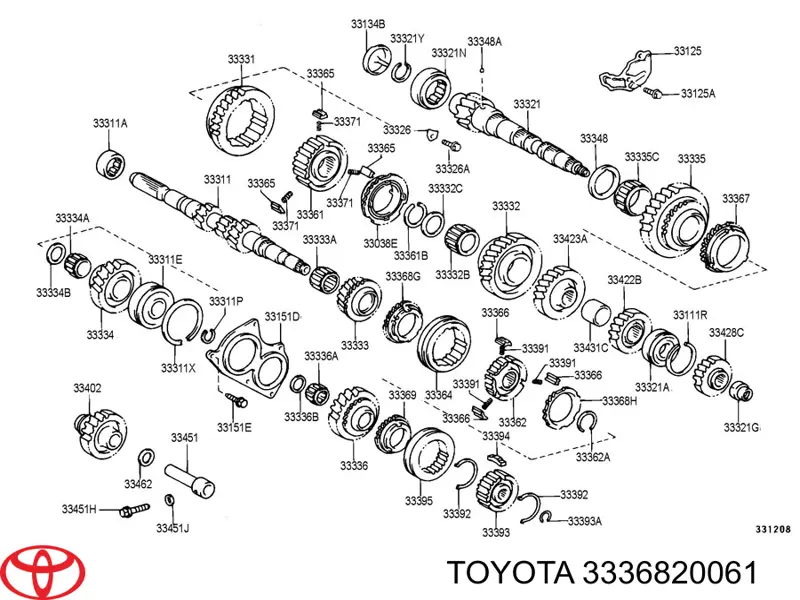 Кольцо синхронизатора 3336820061 Toyota