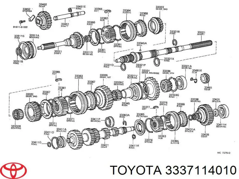 Кольцо стопорное синхронизатора на Toyota Previa TCR1, TCR2