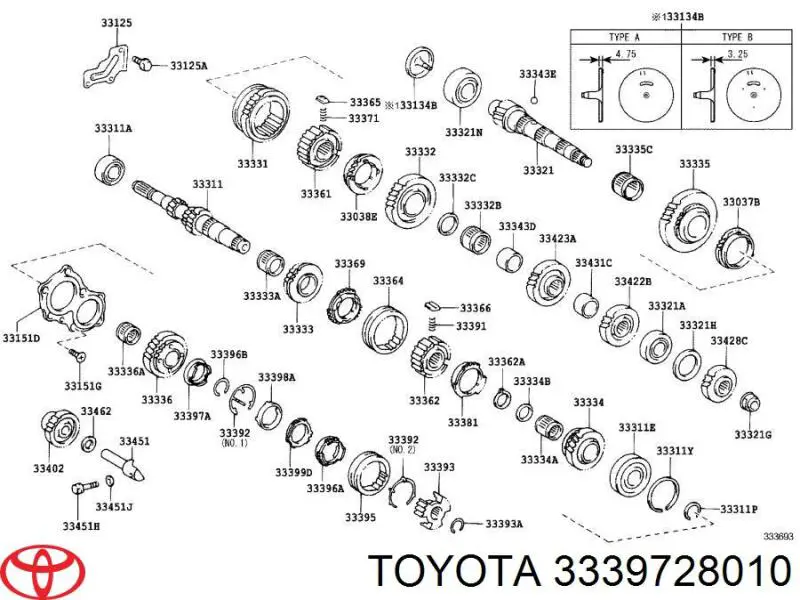 3339728010 Toyota кольцо синхронизатора