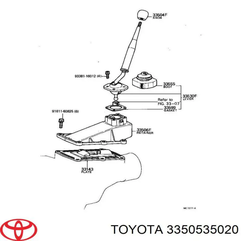 3350535020 Toyota bucha do mecanismo de mudança (de ligação)